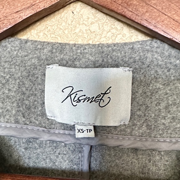 Heather Gray Double-Breasted Wool Blend Pea Coat - Picture 2 of 4